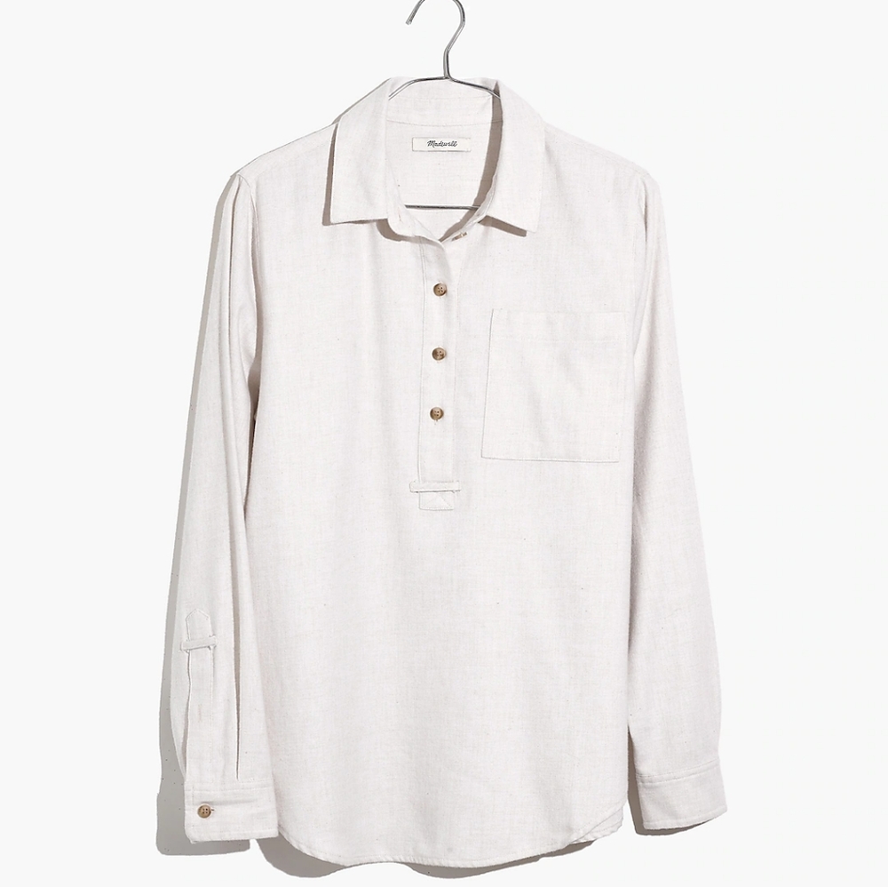 Madewell Flannel Classic Ex-Boyfriend Popover Shirt size S